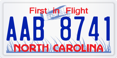 NC license plate AAB8741