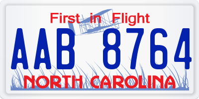NC license plate AAB8764