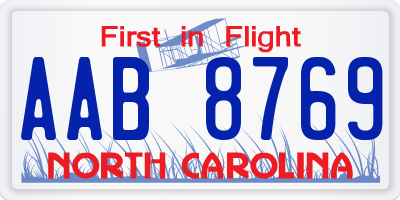 NC license plate AAB8769