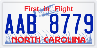 NC license plate AAB8779