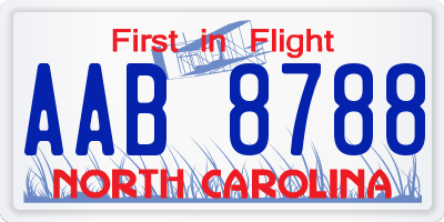 NC license plate AAB8788