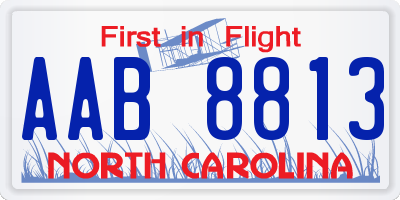 NC license plate AAB8813