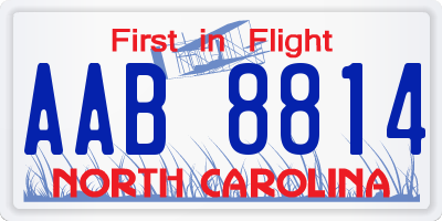 NC license plate AAB8814