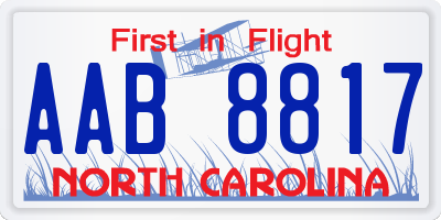 NC license plate AAB8817