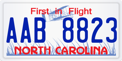 NC license plate AAB8823