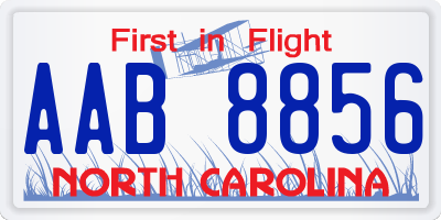 NC license plate AAB8856