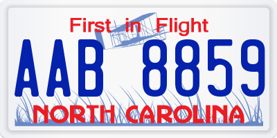 NC license plate AAB8859