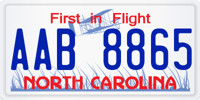 NC license plate AAB8865