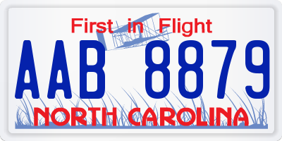 NC license plate AAB8879