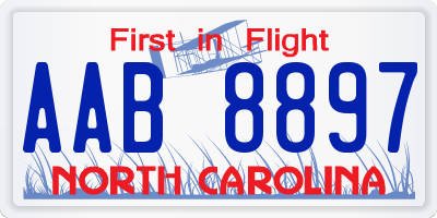 NC license plate AAB8897
