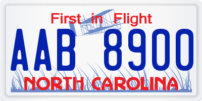 NC license plate AAB8900
