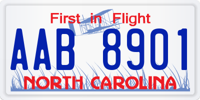 NC license plate AAB8901