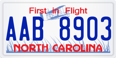 NC license plate AAB8903