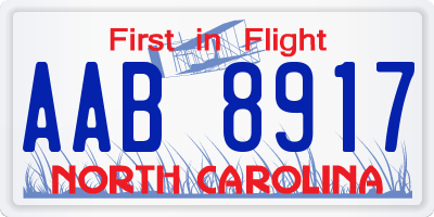 NC license plate AAB8917