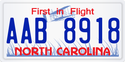 NC license plate AAB8918