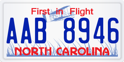 NC license plate AAB8946
