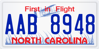 NC license plate AAB8948