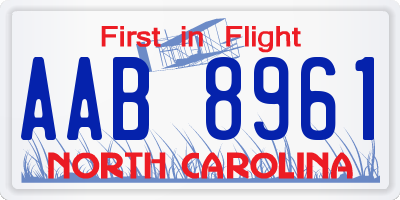 NC license plate AAB8961