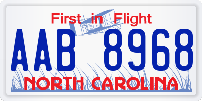NC license plate AAB8968