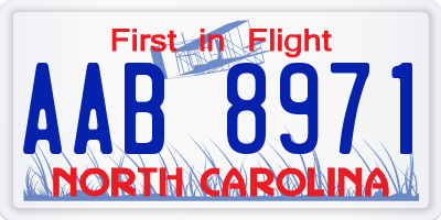 NC license plate AAB8971