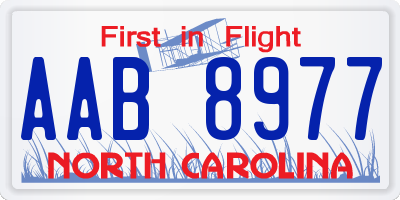 NC license plate AAB8977