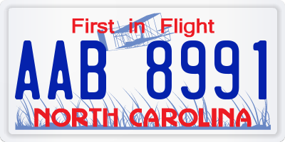 NC license plate AAB8991