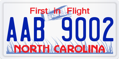 NC license plate AAB9002