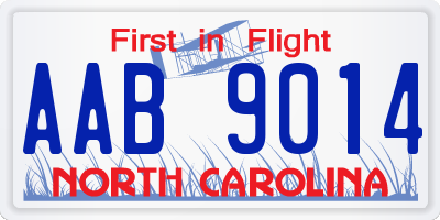 NC license plate AAB9014