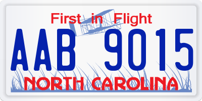 NC license plate AAB9015
