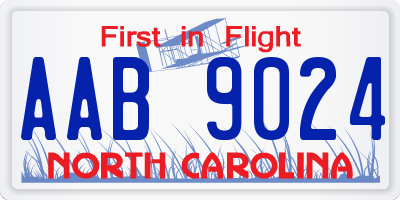 NC license plate AAB9024