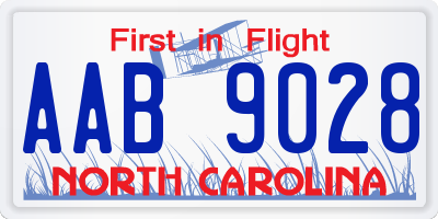NC license plate AAB9028