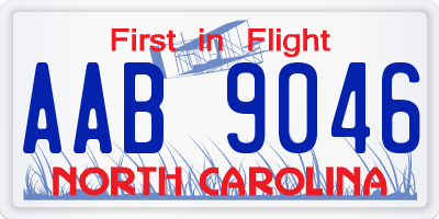 NC license plate AAB9046