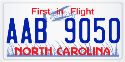 NC license plate AAB9050