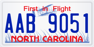 NC license plate AAB9051