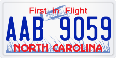 NC license plate AAB9059