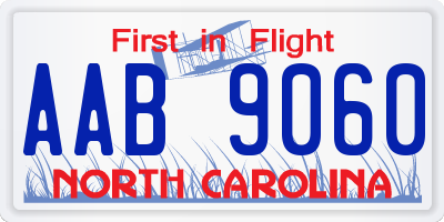 NC license plate AAB9060
