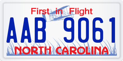 NC license plate AAB9061