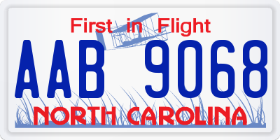 NC license plate AAB9068