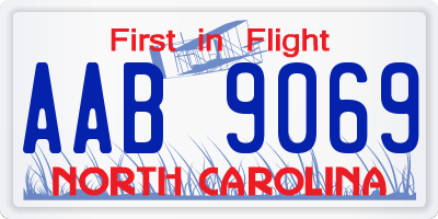 NC license plate AAB9069