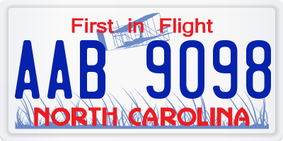 NC license plate AAB9098