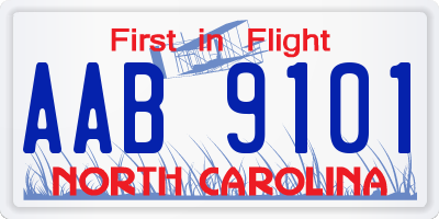 NC license plate AAB9101