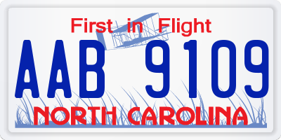 NC license plate AAB9109