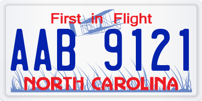 NC license plate AAB9121