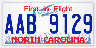 NC license plate AAB9129