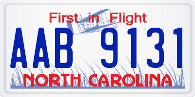 NC license plate AAB9131