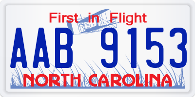 NC license plate AAB9153
