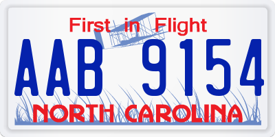 NC license plate AAB9154
