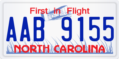 NC license plate AAB9155