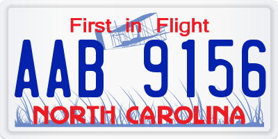 NC license plate AAB9156