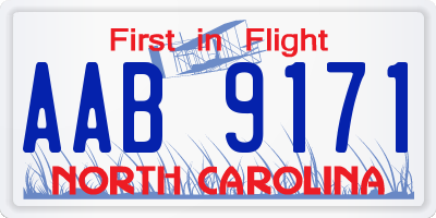 NC license plate AAB9171